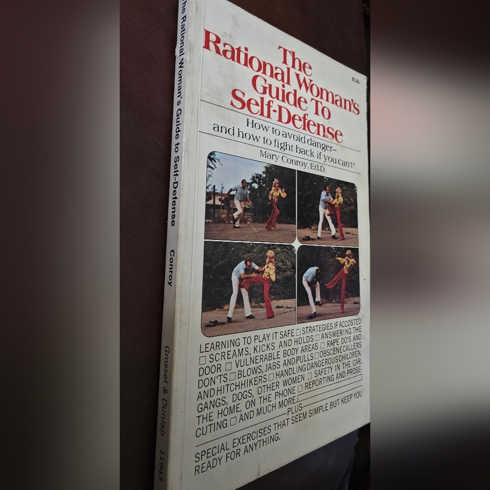 4/$25 Deal! Vintage Red and White Self-Defense Guide Illustration